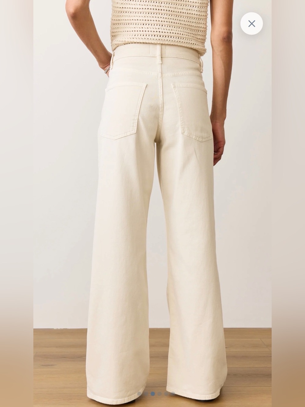 New NWT Marine Layer Charlie Wide Leg Pant High Rise Cream Ivory Size 6 - Picture 8 of 9